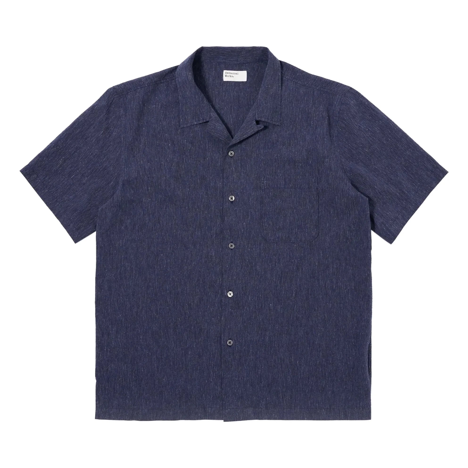 Universal Works - Road Sido Lin Hemd | Marineblau