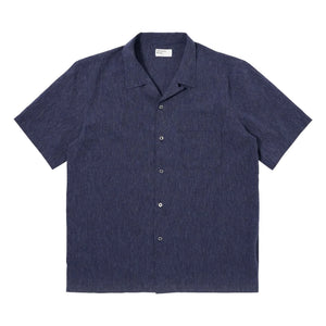 Universal Works - Road Sido Lin Hemd | Marineblau