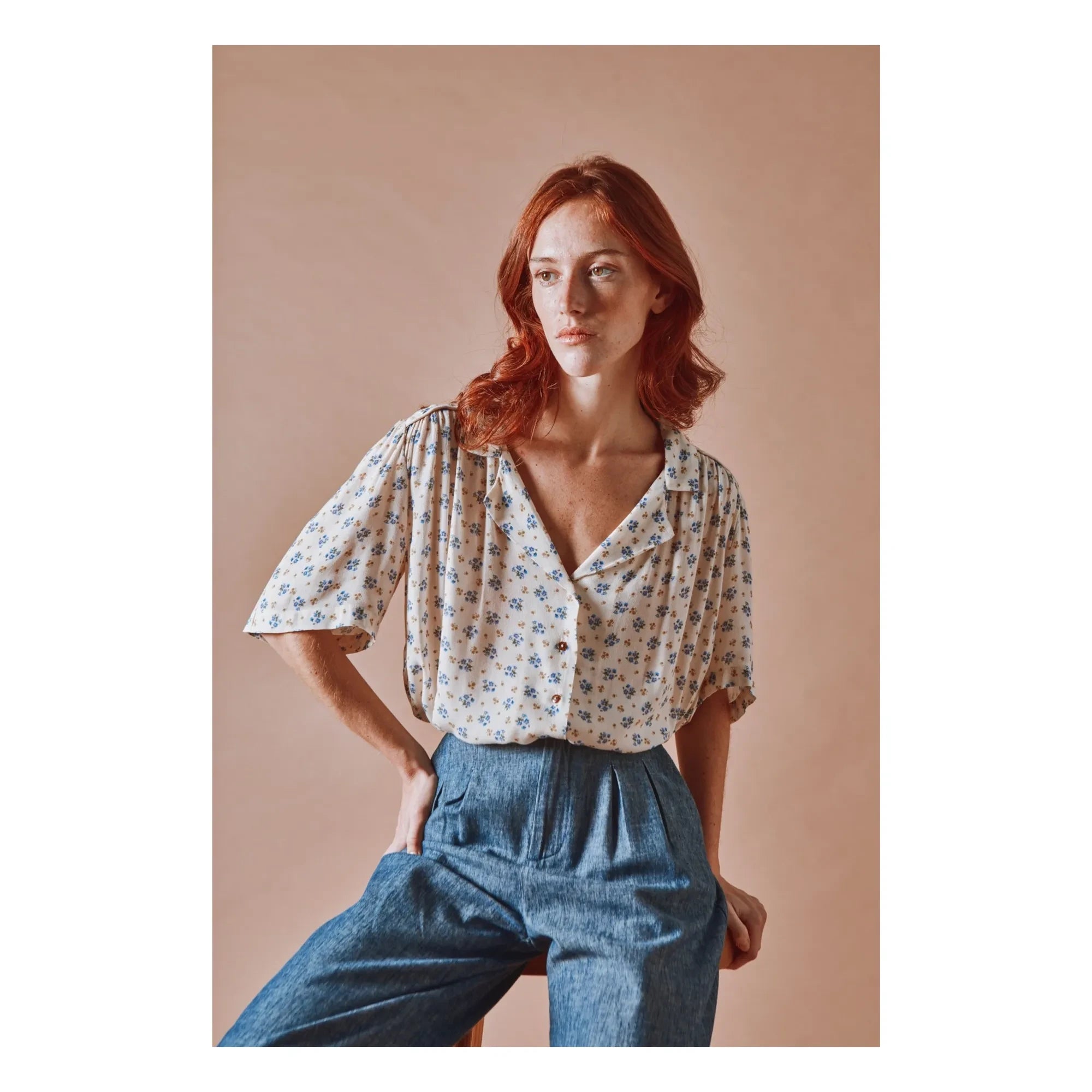 Emile et Ida - Bedruckte Bluse | Blau