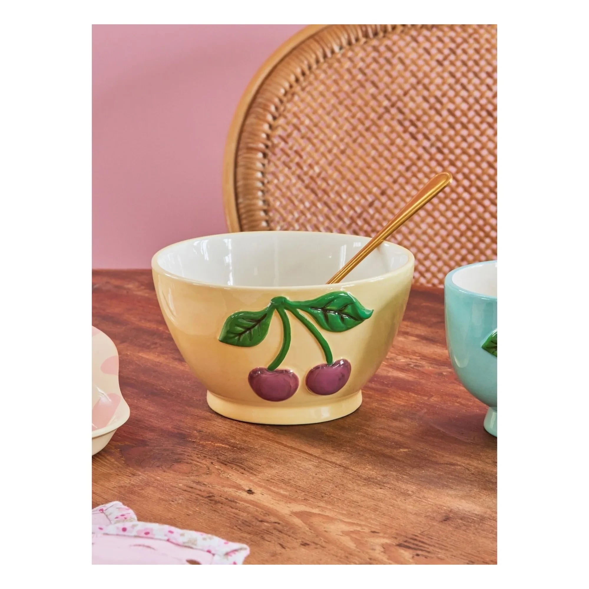 Rice - Keramikschale Kirsche | Blassgelb