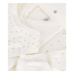 Petit Bateau – Mutterkoffer Herzen Bio-Baumwolle | Ecru