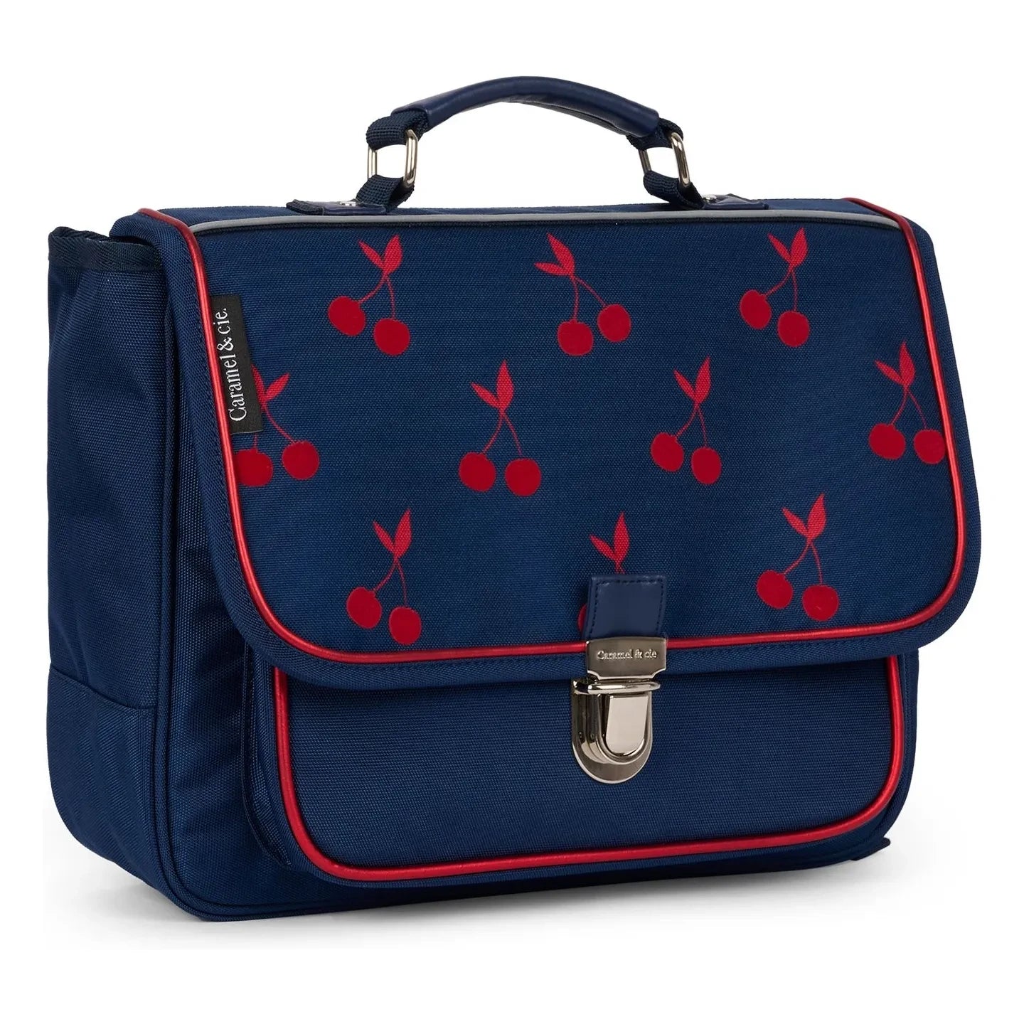 Caramel & Cie - Samt-Kirschen Kleine Handtasche | Marineblau