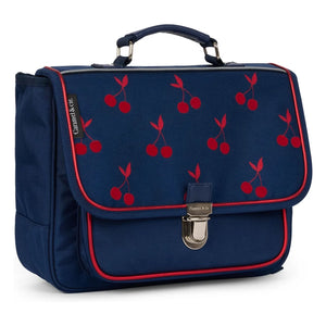 Caramel & Cie - Samt-Kirschen Kleine Handtasche | Marineblau