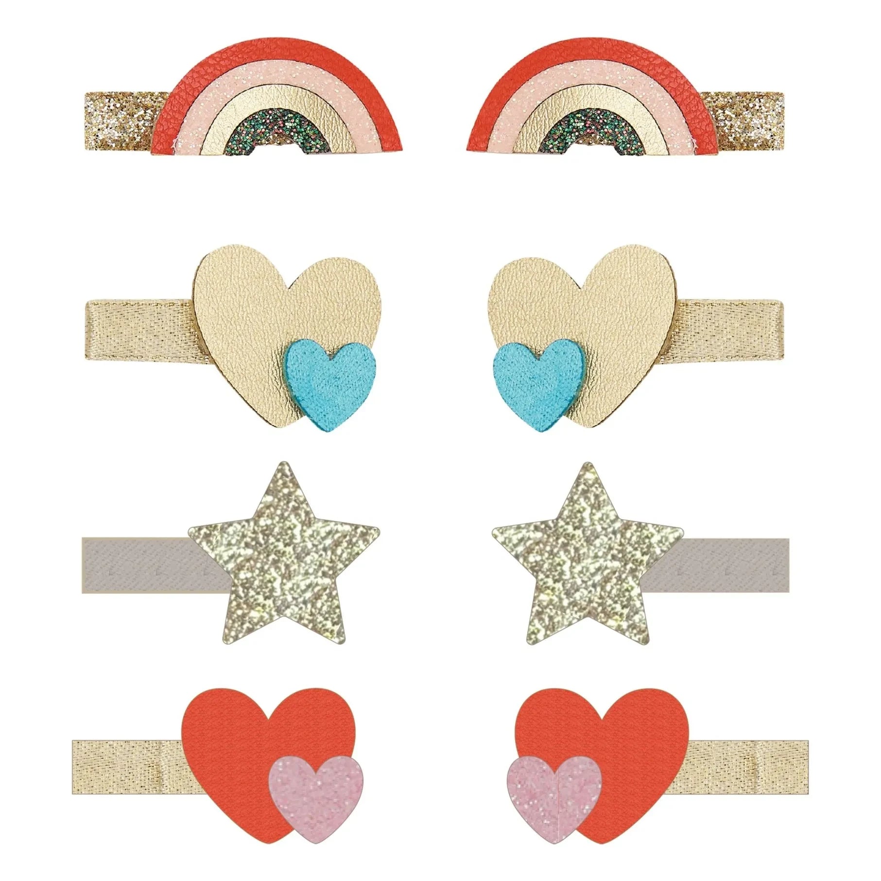 Mimi & Lula - 8er Mini Regenbogen Haarspangen Set | Gold