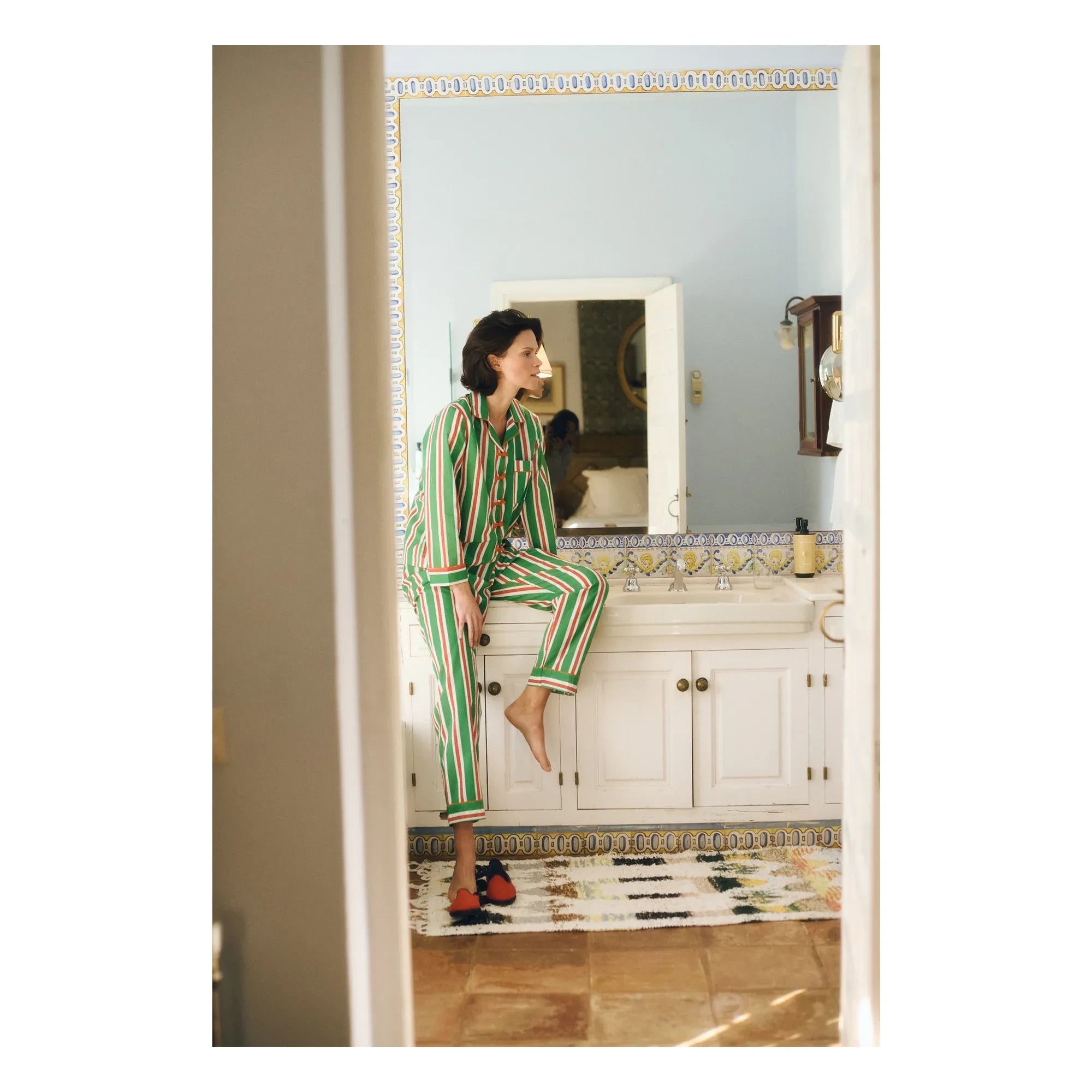 Maria de la Orden - Malo Gestreifter Pyjama | Orange