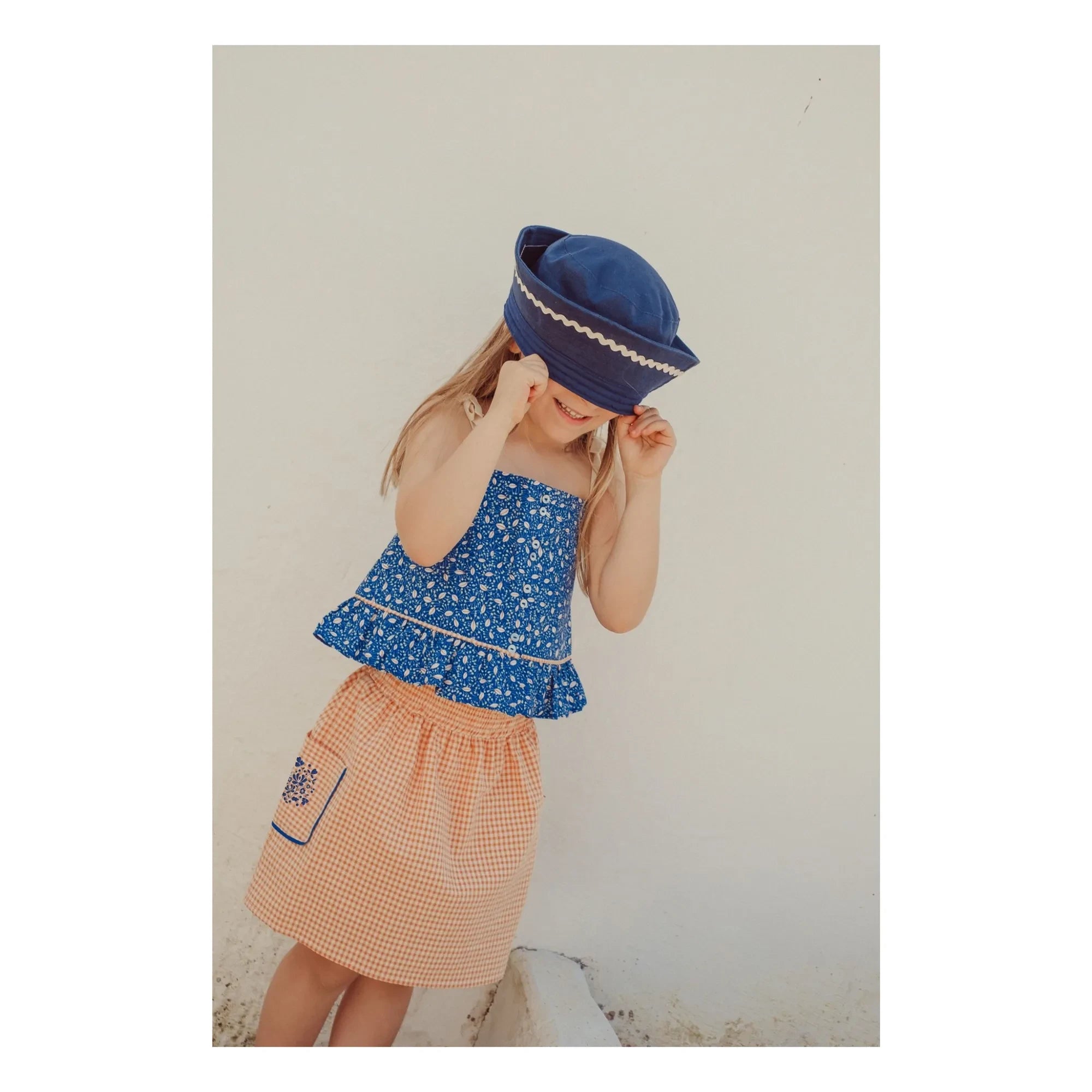 THE LiTTLE POETS - Rosalia Nature Bio-Baumwolle Crop Top | Königsblau