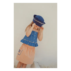 THE LiTTLE POETS - Rosalia Nature Bio-Baumwolle Crop Top | Königsblau