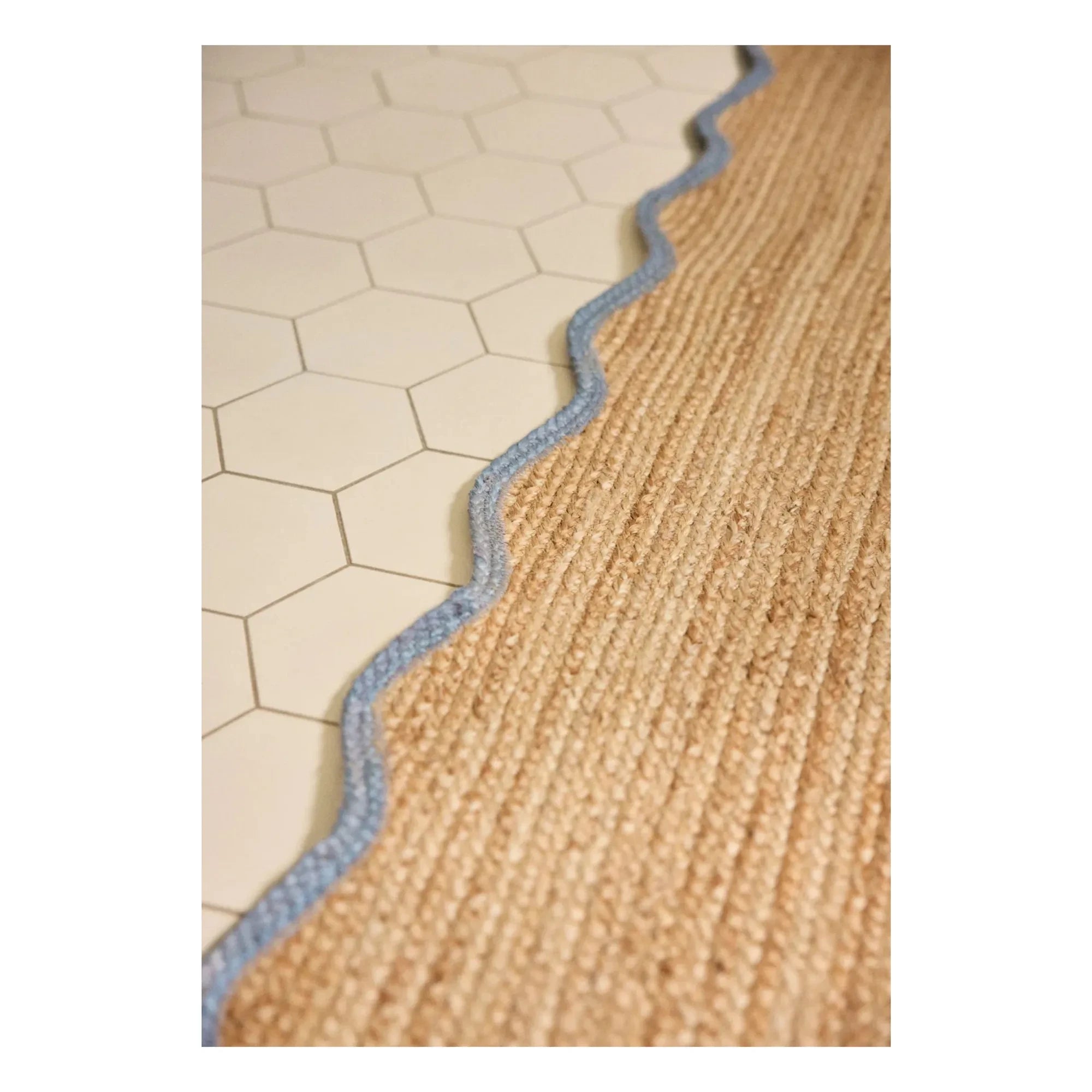 Layered - Muschel-Jute-Läufer | Blau
