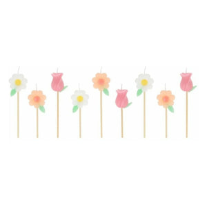 Meri Meri - Blumen-Geburtstagskerzen - 9er-Set