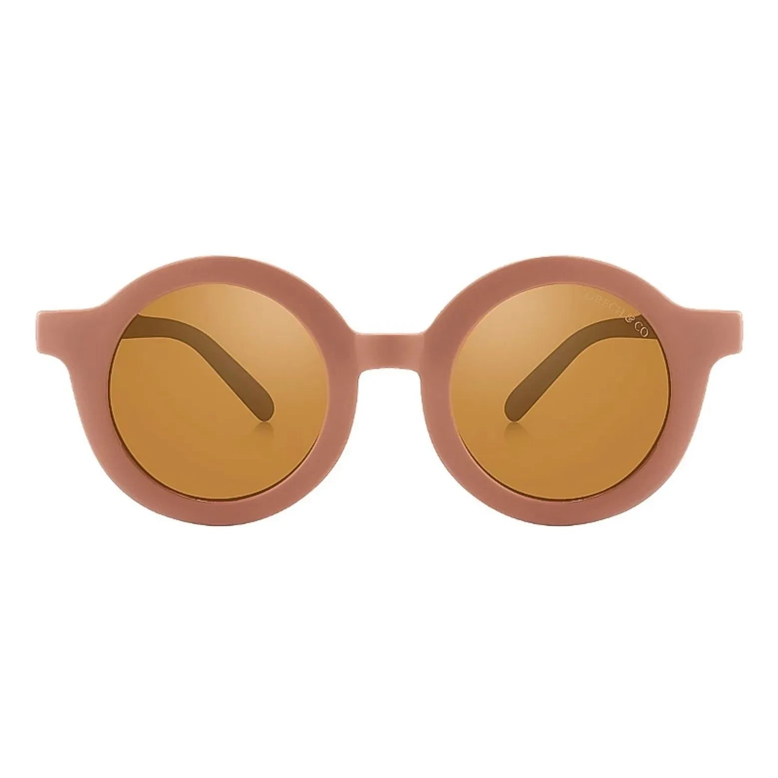 Grech & Co - Original Runde Polarisierte Organische Faser Sonnenbrille | Staubrosa