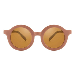 Grech & Co - Original Runde Polarisierte Organische Faser Sonnenbrille | Staubrosa