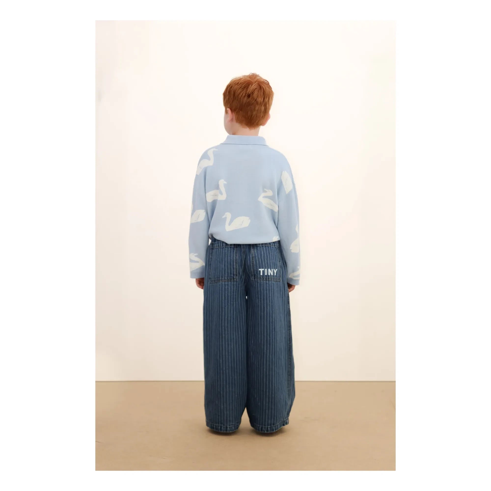 Tinycottons - Weit gestreifte Jeanshose | Blau