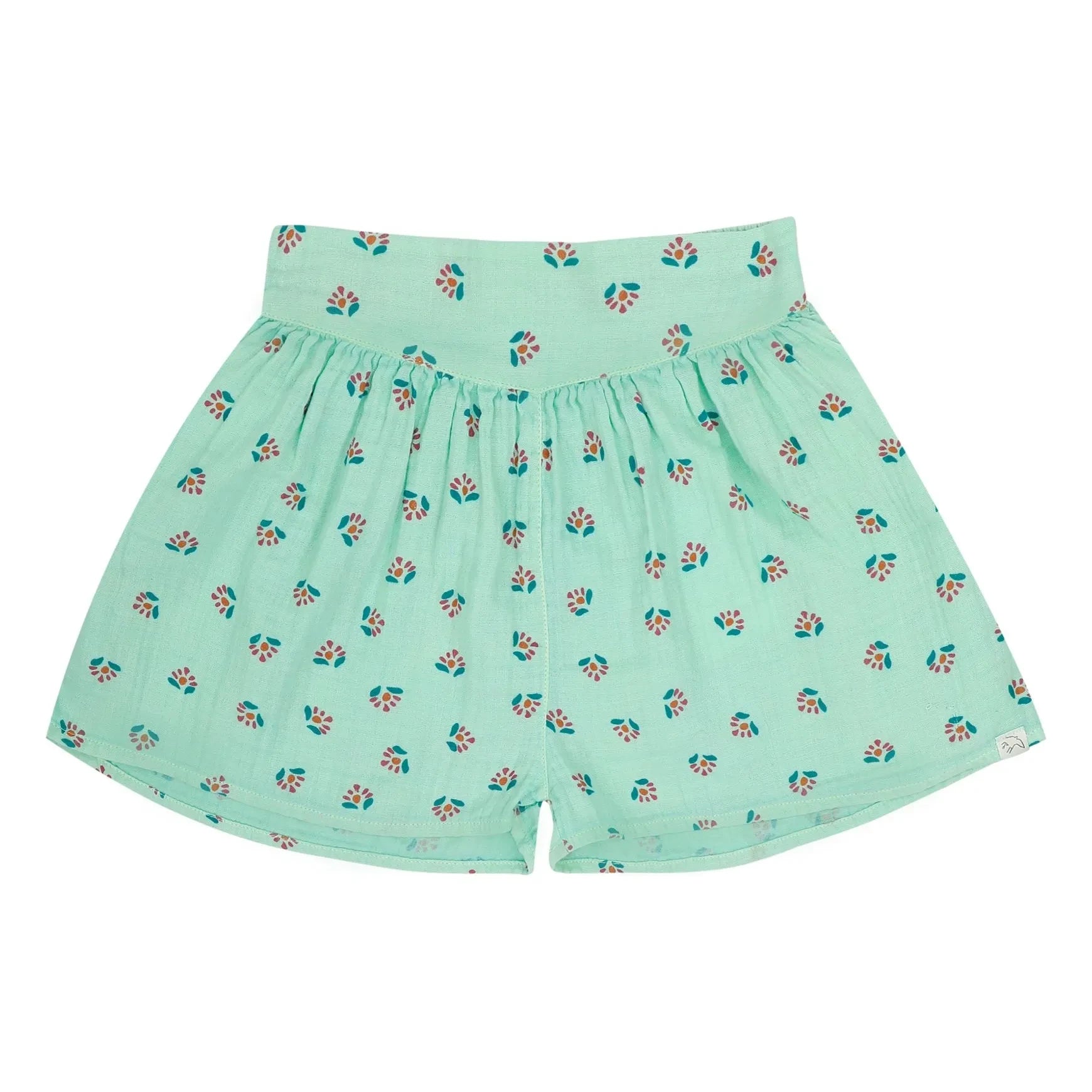 Jenest – Shorts aus Bio-Baumwolle mit Blumenmuster für den Sommer | Türkis