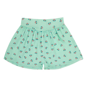 Jenest – Shorts aus Bio-Baumwolle mit Blumenmuster für den Sommer | Türkis