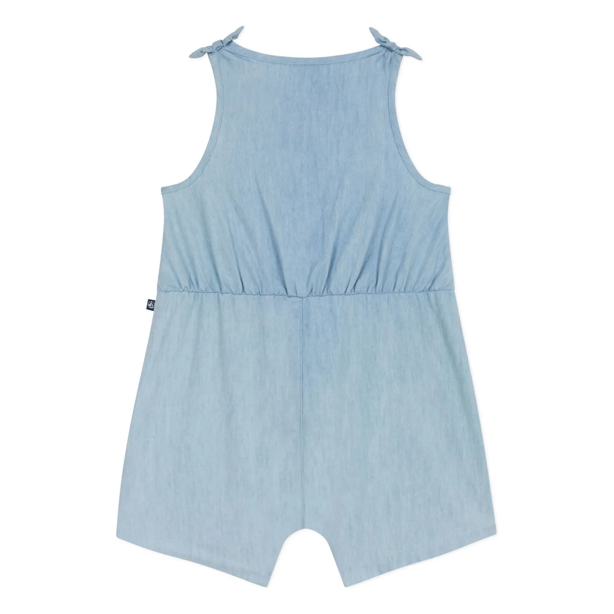 Petit Bateau - Mavi Chambray Bağlamalı Tulum