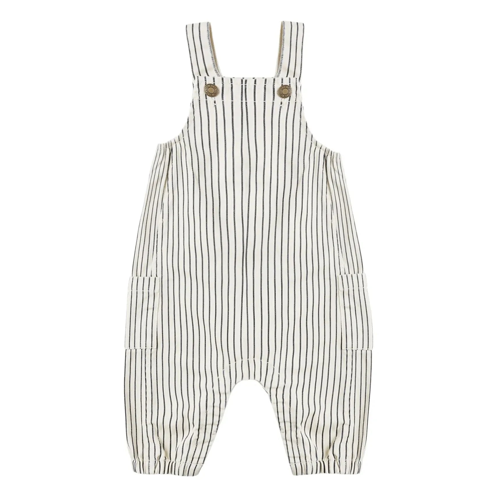 Rylee + Cru - Gestreifte Mini-Latzhose Cargo | Ecru