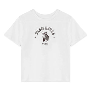 Fliink - Sommer Zebra Bio-Baumwolle T-Shirt | Weiß