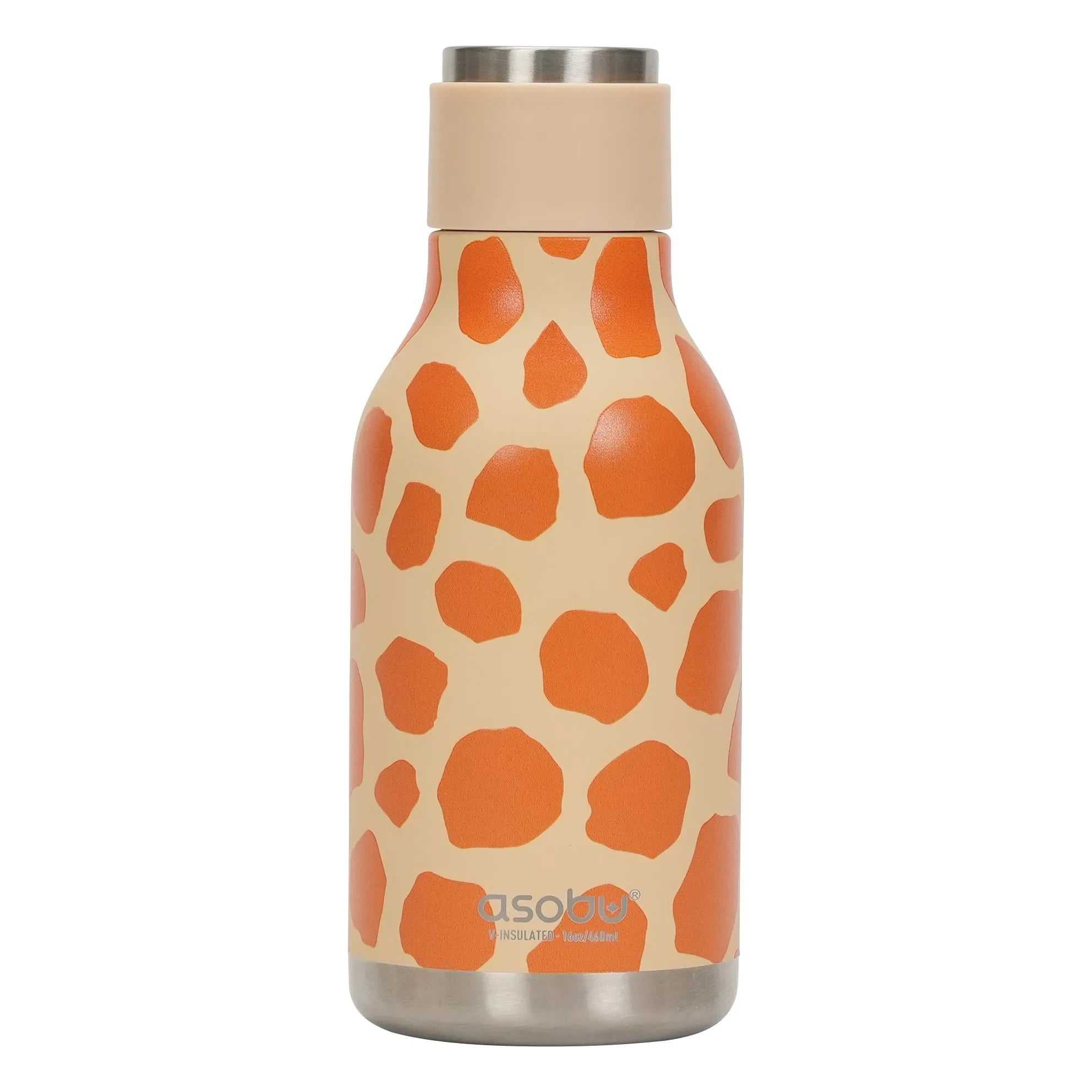 Asobu - Giraffe Edelstahl-Wasserflasche | Orange