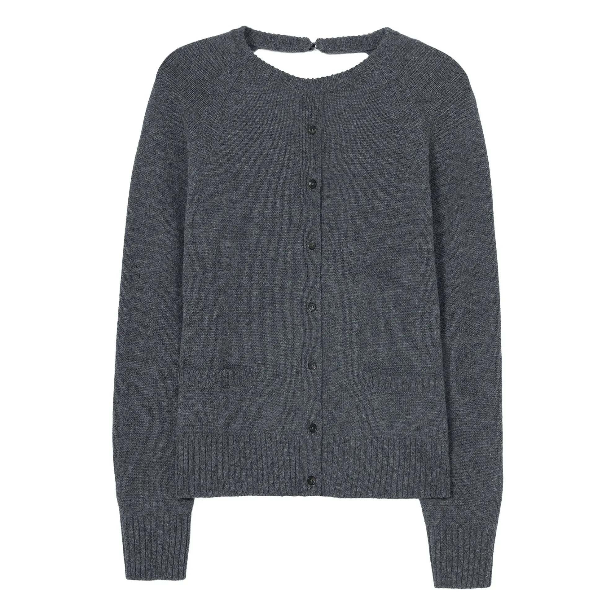 Cordera – Grauer Merino-Woll-Neckholder-Pullover