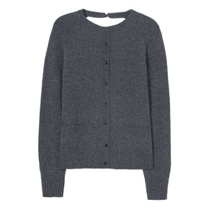 Cordera – Grauer Merino-Woll-Neckholder-Pullover