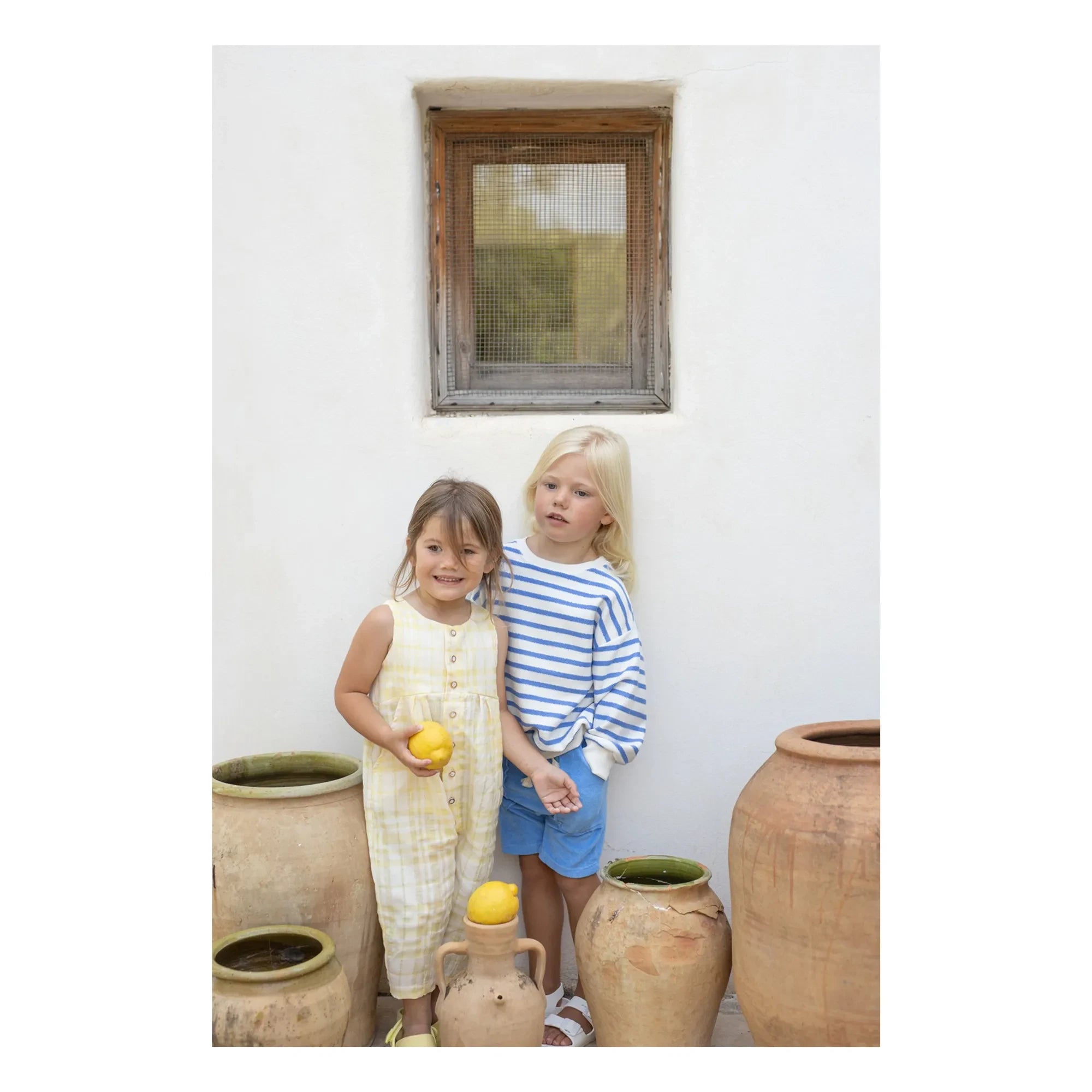 1+ in the family - Gestreiftes Marroig-Sweatshirt | Hellblau