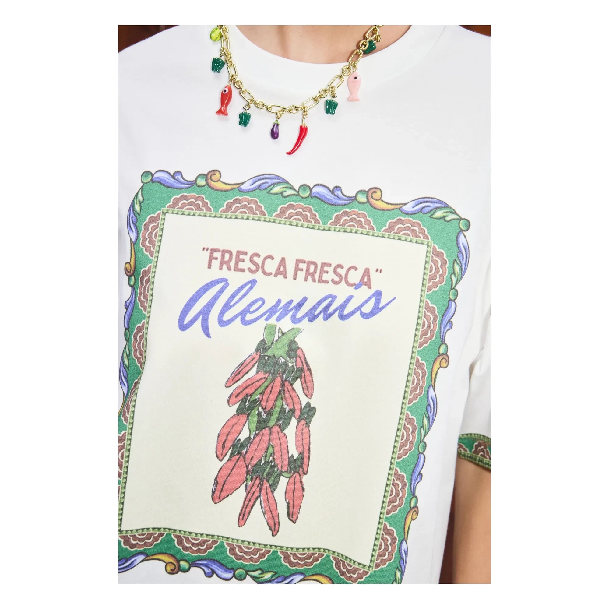 Alémais - Katerina Chilli Bio-Baumwoll-T-Shirt | Creme