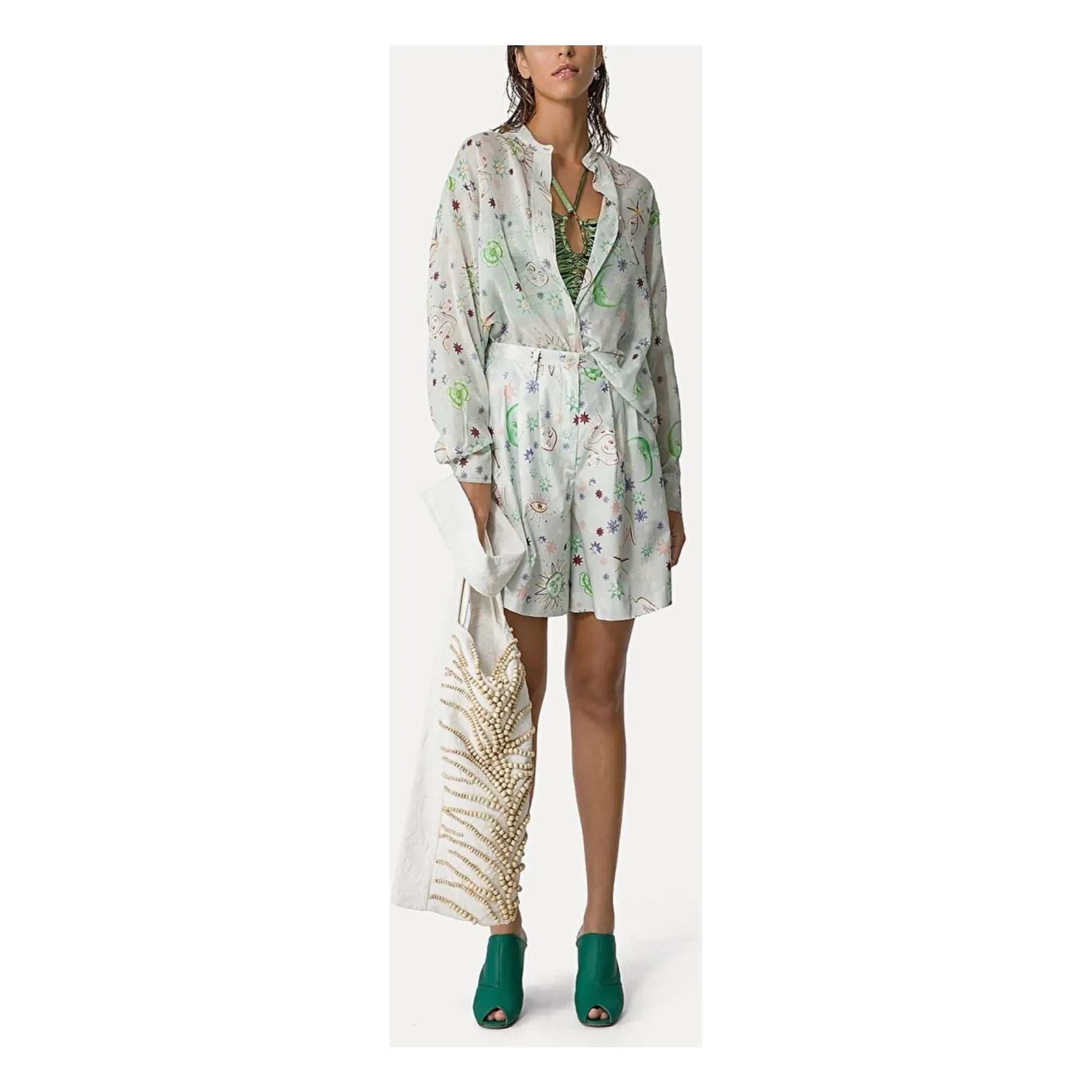 Forte Forte - Love Alchemy" Oversize-Hemd aus Baumwolle und Seiden-Voile | Hellblau