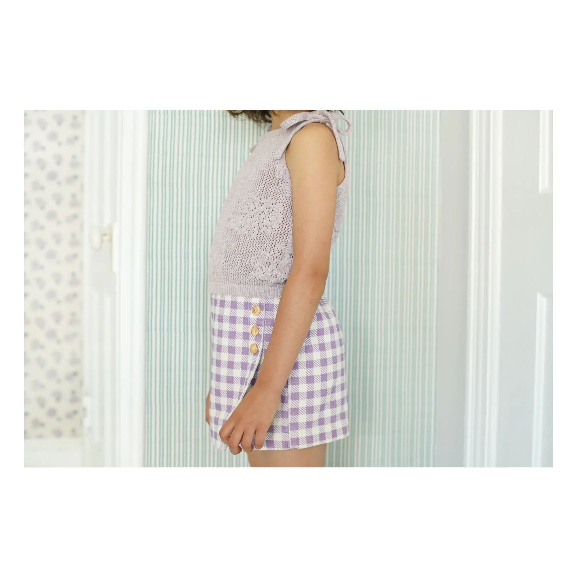 Soor Ploom - Karierter Minirock in Oliv | Lila