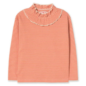 Tinycottons – Geripptes Streifen-T-Shirt aus Bio-Baumwolle | Rot
