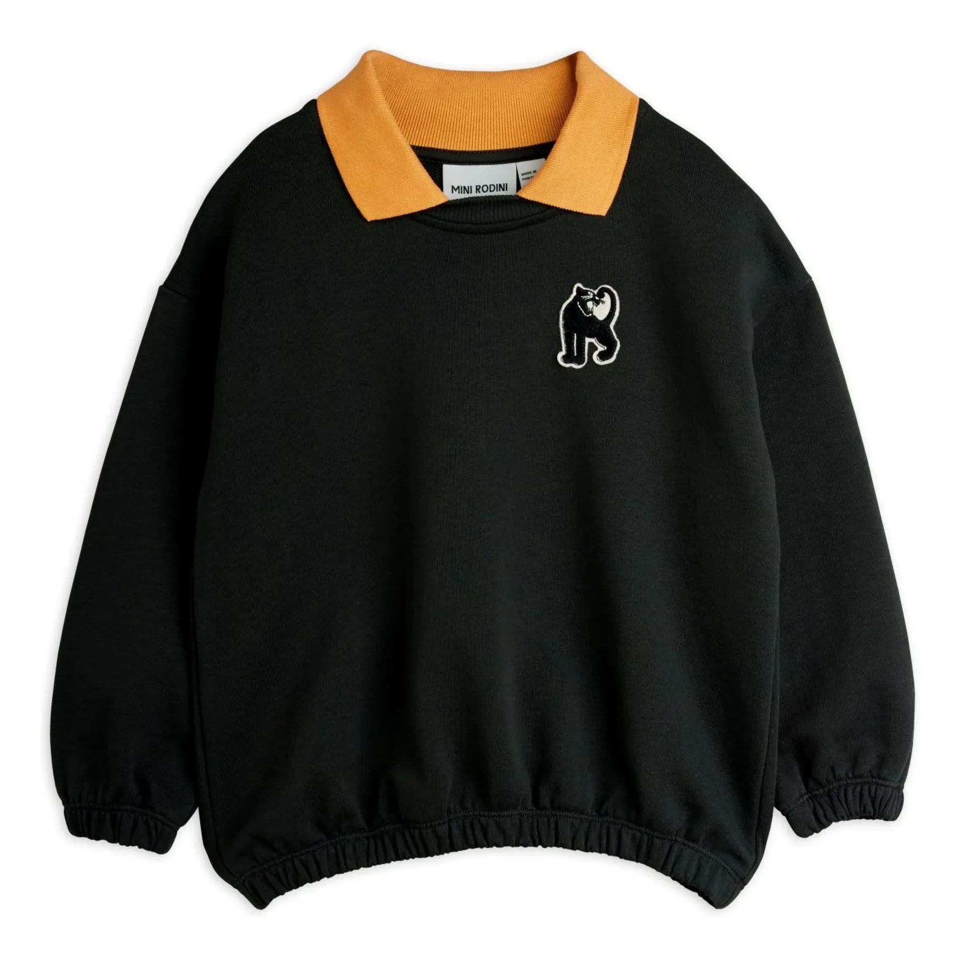 Mini Rodini - Sweatshirt mit Panther-Kragen Bio-Baumwolle | Schwarz