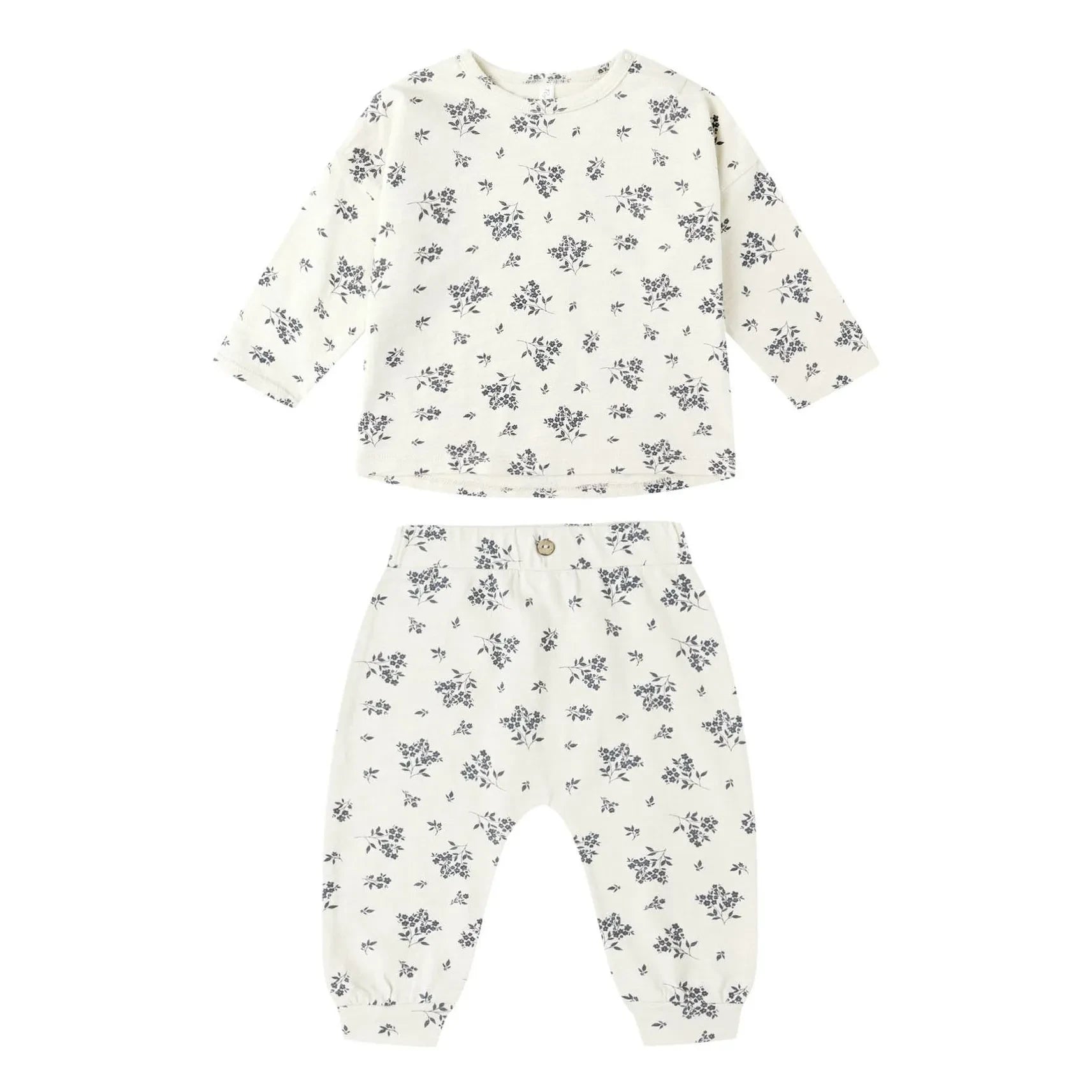 Rylee + Cru - T-Shirt und Hose Set mit Blumenmuster | Ecru