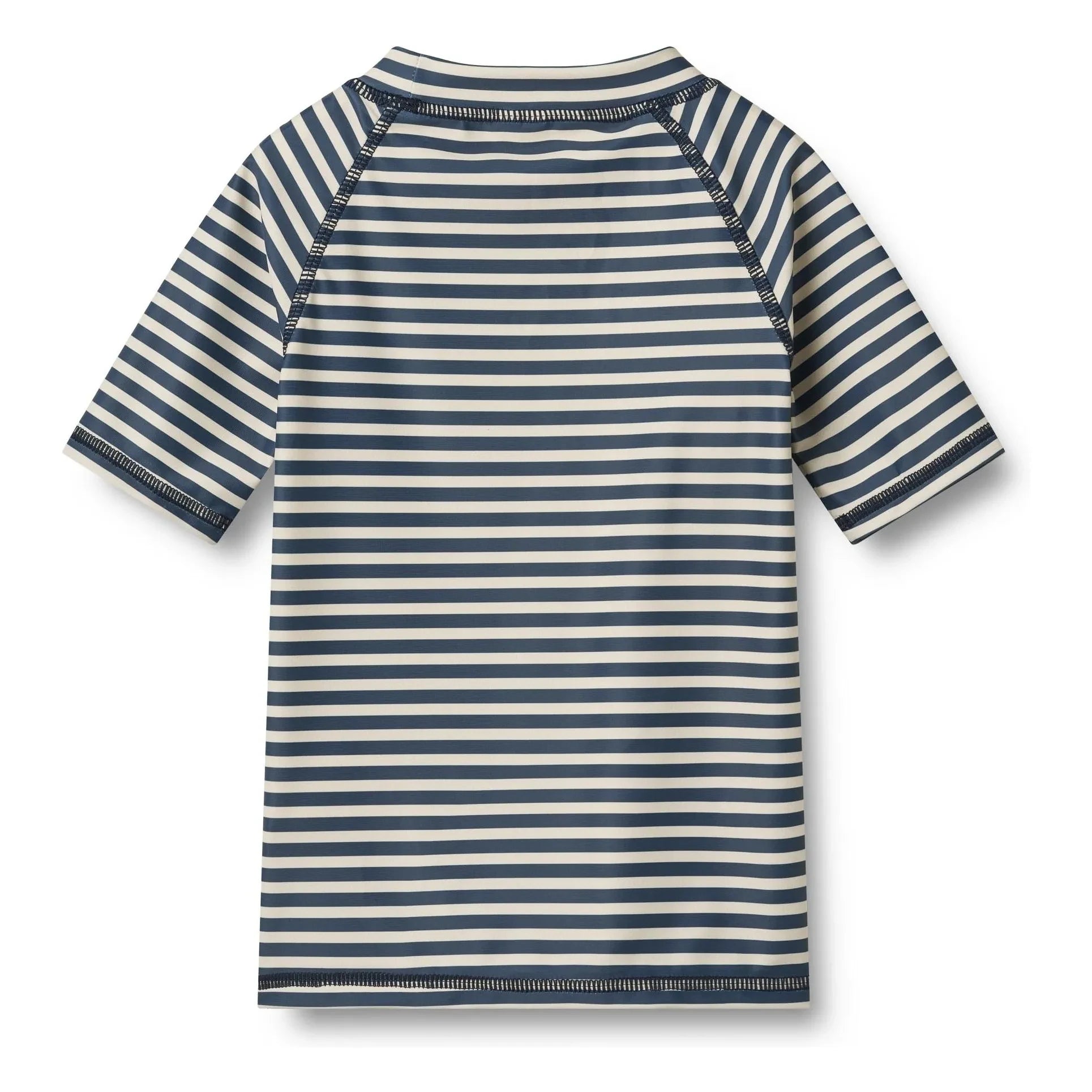 Wheat – Jackie Gestreiftes UV-beständiges Schwimmshirt aus recycelten Fasern | Dunkelblau