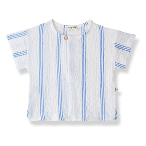 1+ in the family - Gestreiftes Portlligat T-Shirt | Hellblau