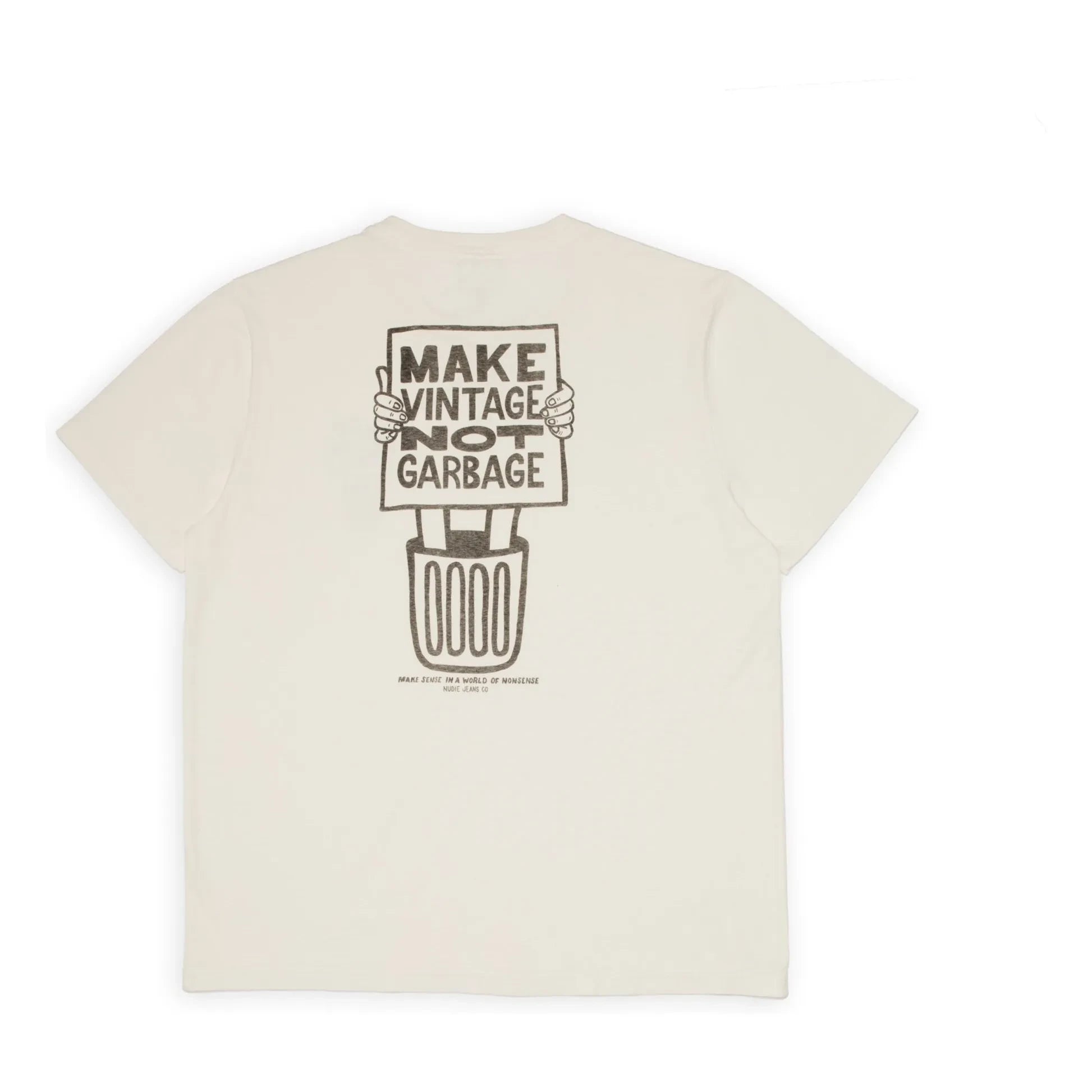 Nudie Jeans – T-Shirt Roy Garbage | Weiß