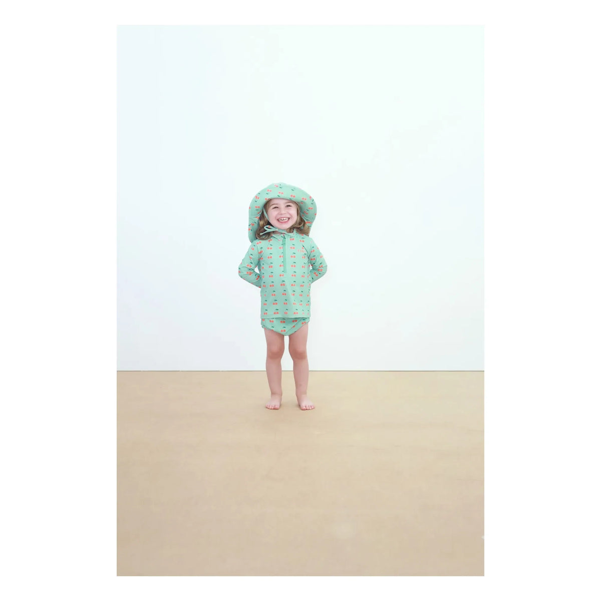 Tinycottons - Badehose mit Kirschmuster | Grün