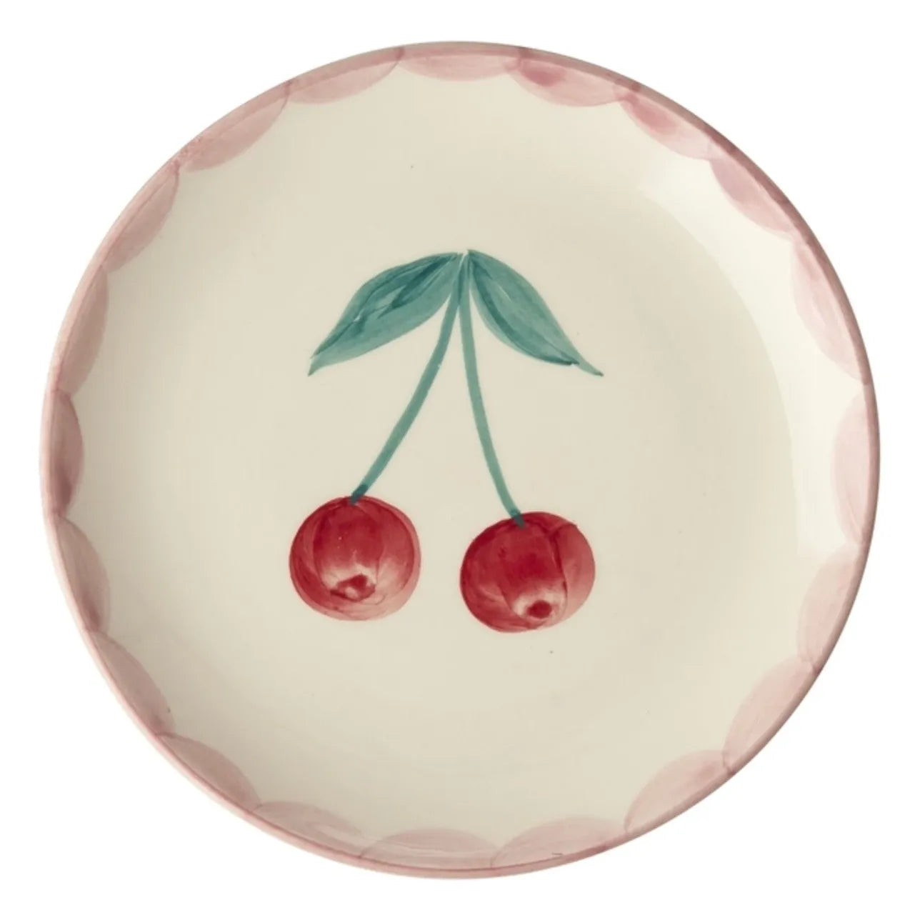 Rice - Keramik-Dessertteller Cerise | Ecru