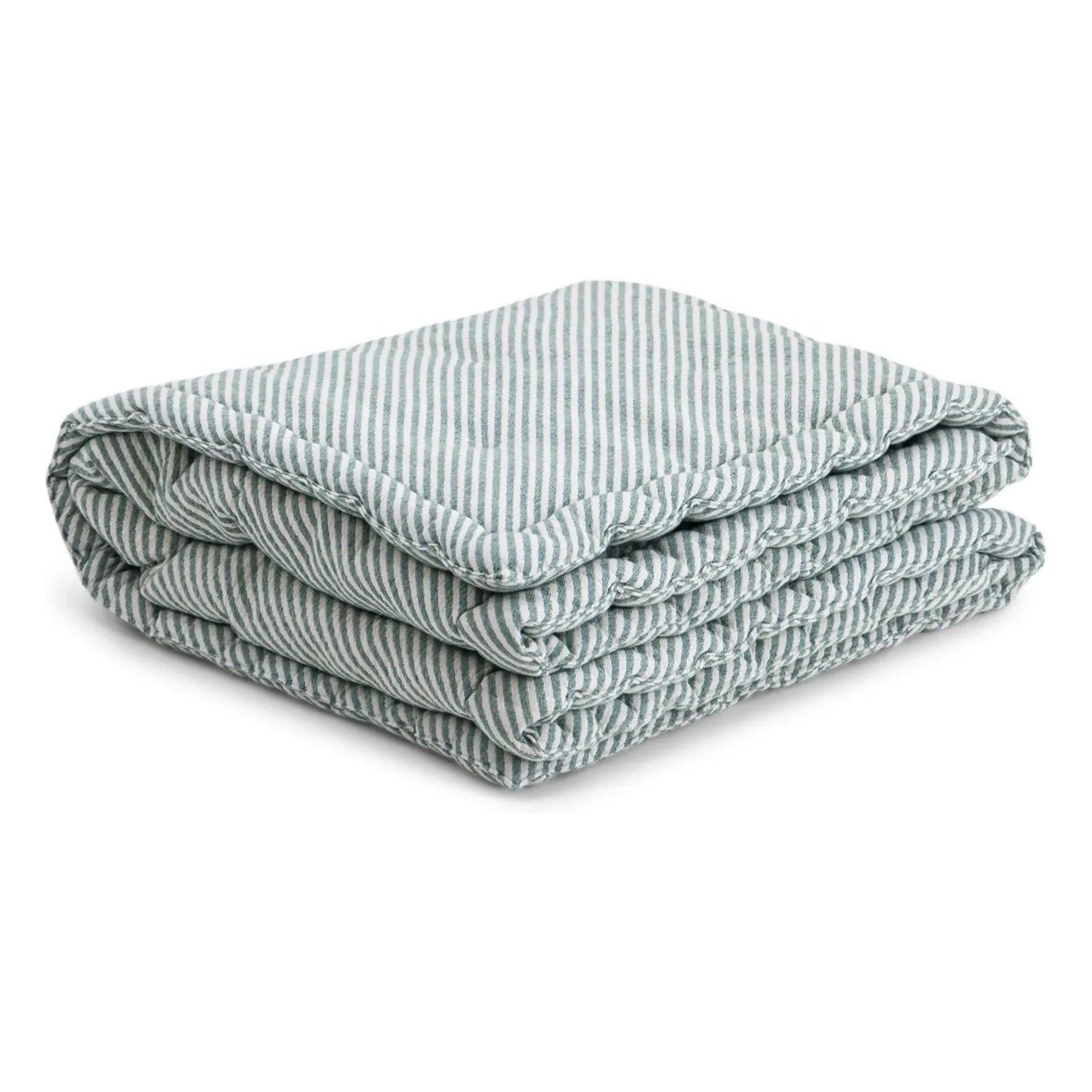 The Socialite Family - Capriccio gestreifte Steppdecke aus Baumwolljacquard | Grün
