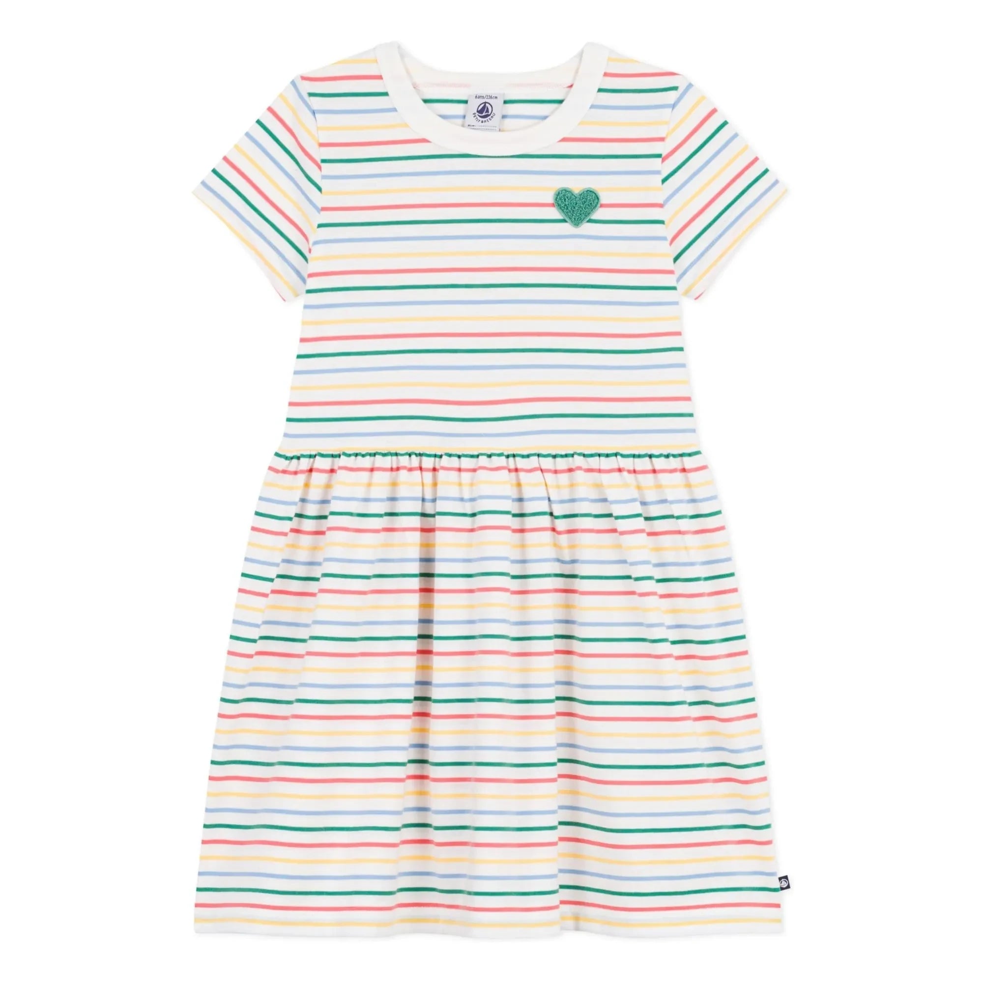 Petit Bateau – Gestreiftes Kleid | Weiß