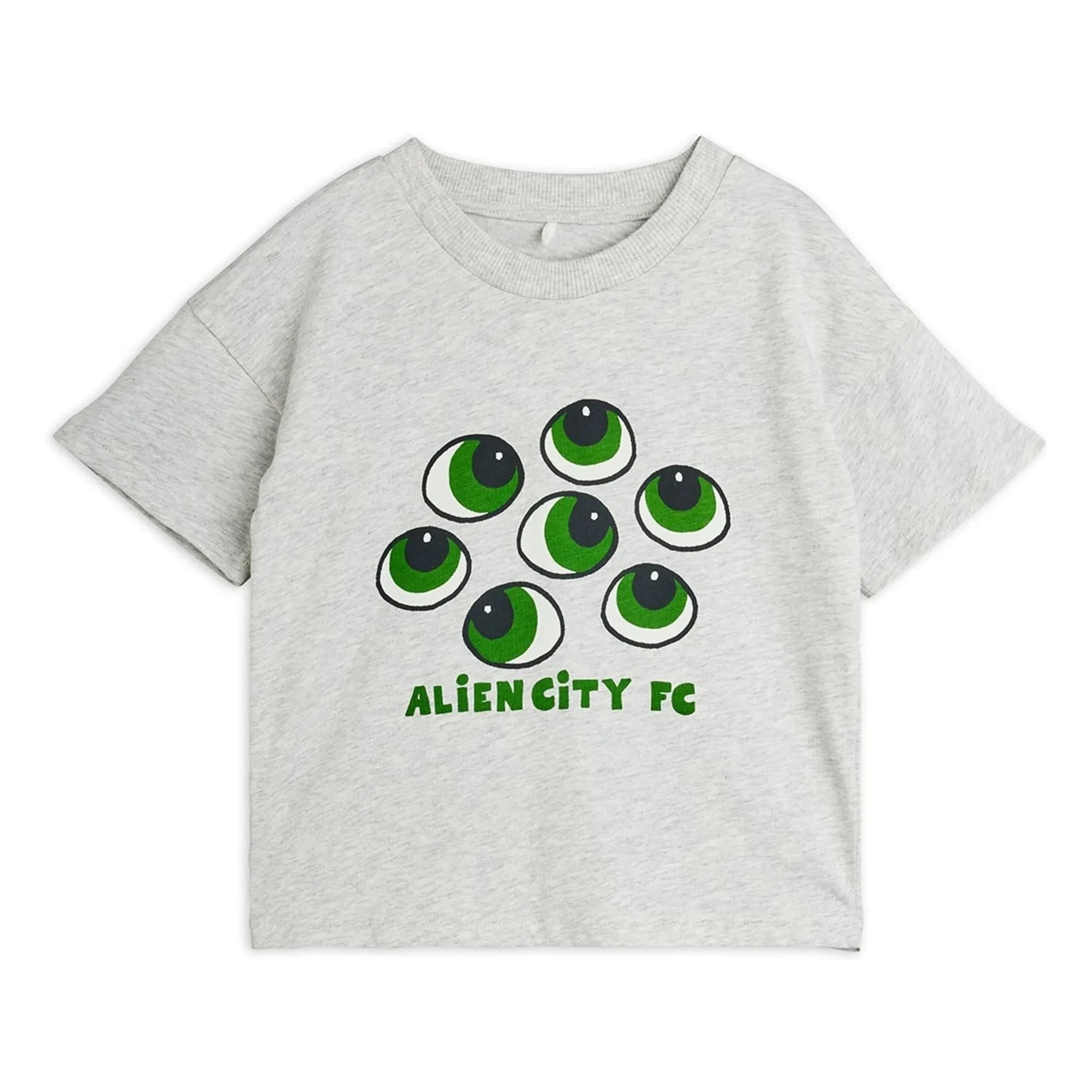 Mini Rodini - Bio-Baumwolle Augen T-Shirt | Grau Meliert