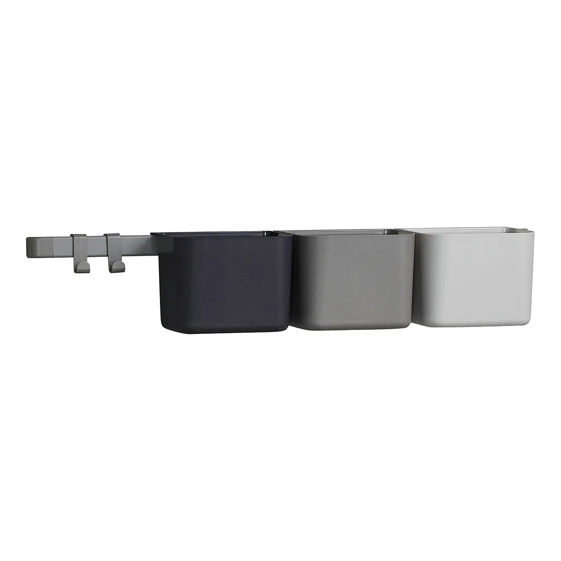 Leander - Aufbewahrungsregale - 3er-Set + 1 Wandhalterung | Grau