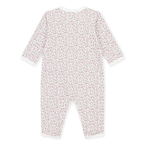 Petit Bateau - Dors Bien Piedsiz Çiçekli Organik Pamuklu Pijama | Beyaz