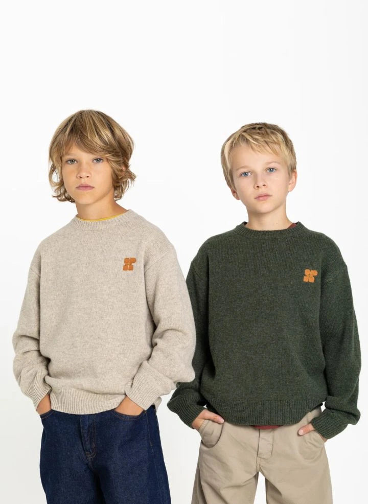 Hundred Pieces - Mika Merino Wolle Pullover | Grau Melange