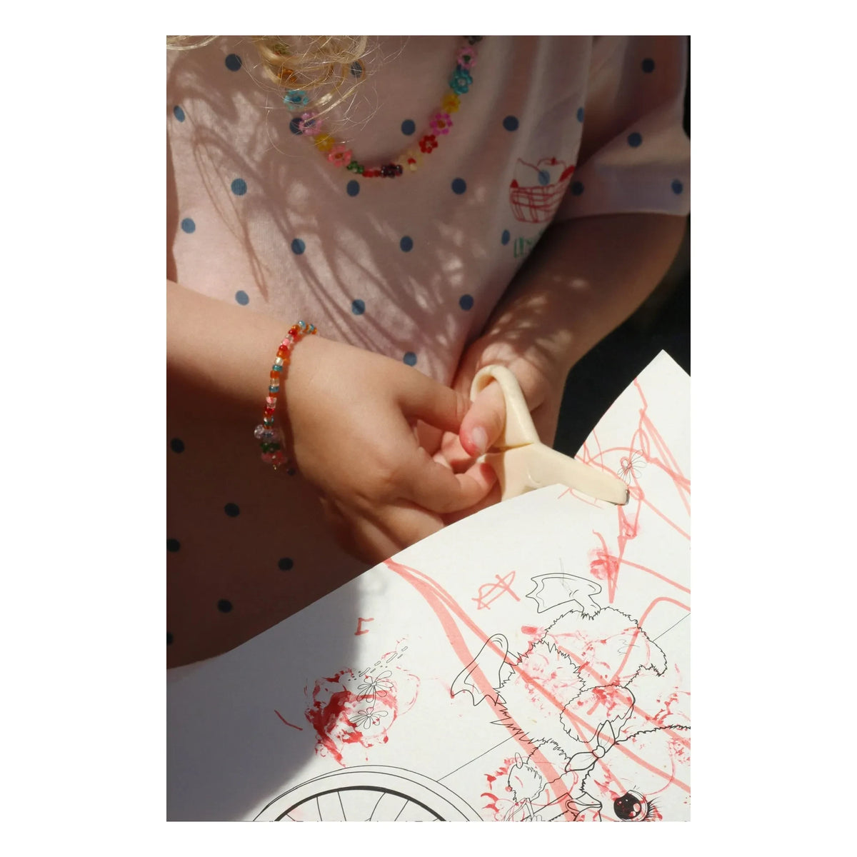 Konges Sløjd - Rosa Blumen Halskette und Armband Set