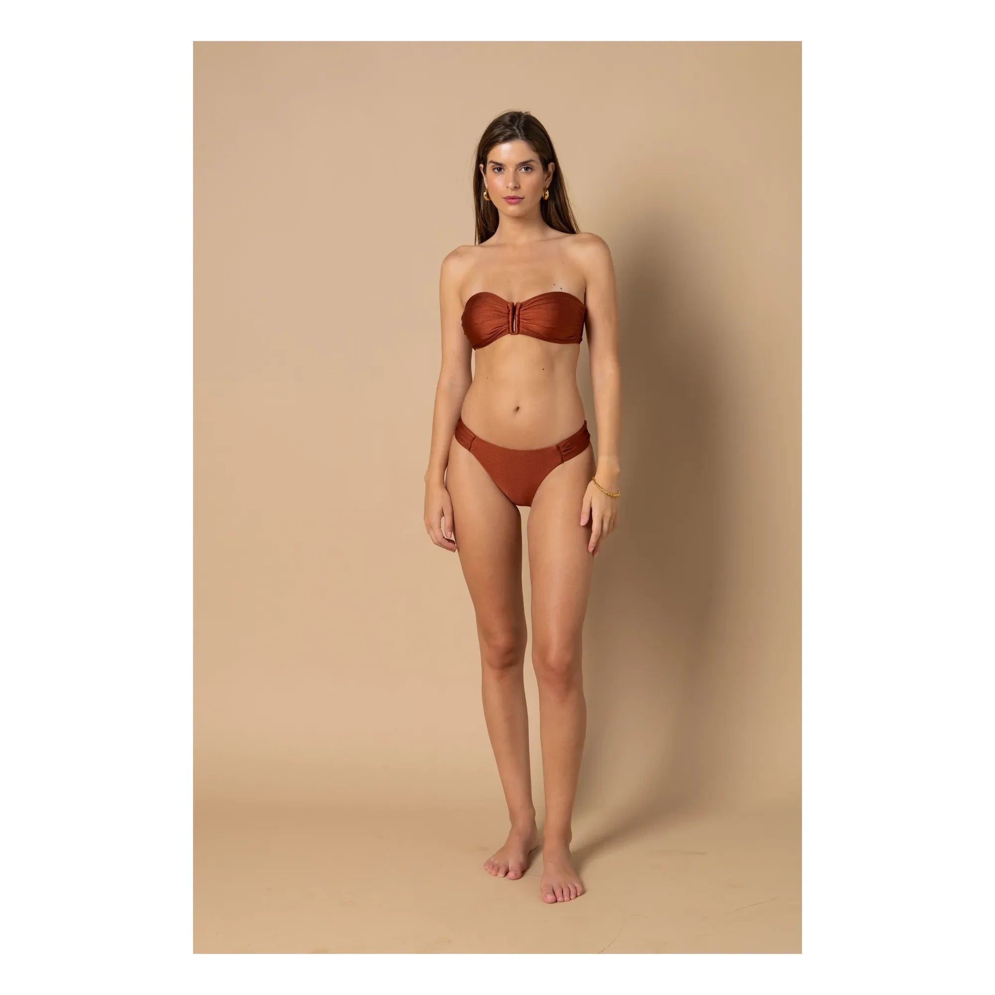 Alma Deia – Lena Slip-Badeanzug mit tiefem Beinausschnitt | Terrakotta