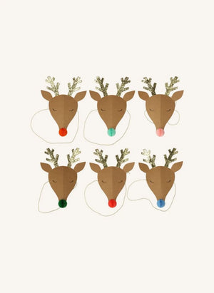 Meri Meri - Lustige Rentier-Weihnachtshüte - 6er Set