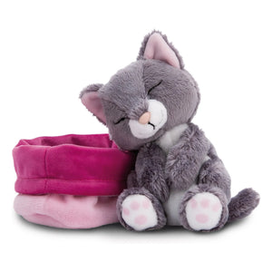 Nici - Eingerollte Plüschkatze - Schlafende Haustiere | Grau