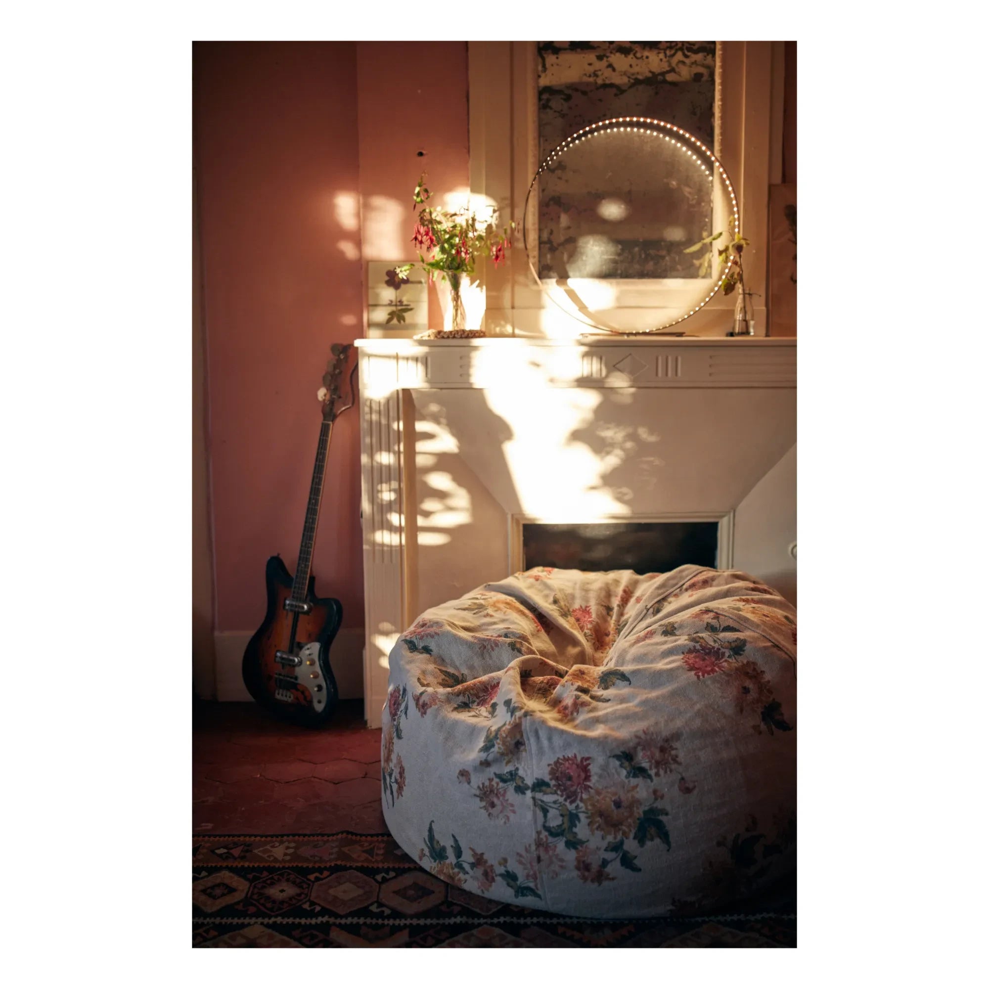 Ferienhaus - Wabi Sabi Leinen Bubble Pouf | Weiß