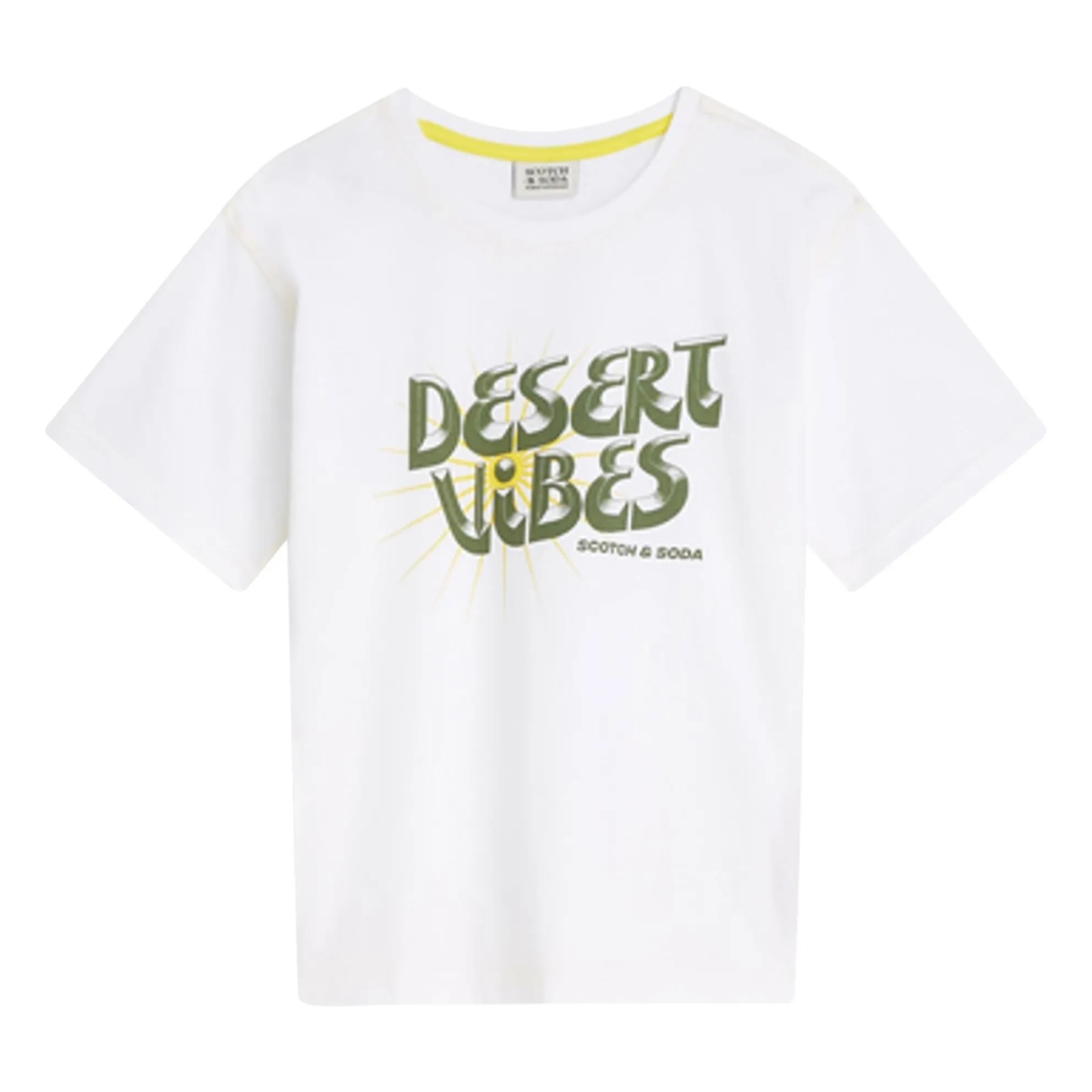 Scotch & Soda – T-Shirt mit Wüstenwind-Kunstdruck | Weiß