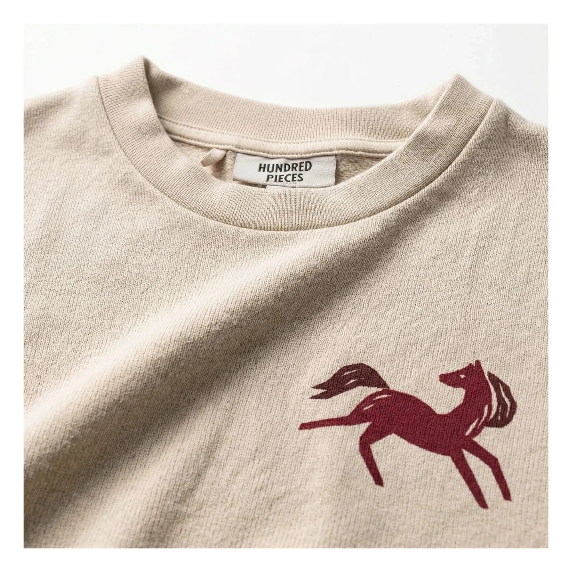Hundred Pieces - Inaya Horse Bio-Baumwoll Sweatshirt ohne Ärmel | Creme