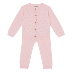Bonton - Marianne Strickjacke und Leggings Set | Puderrosa